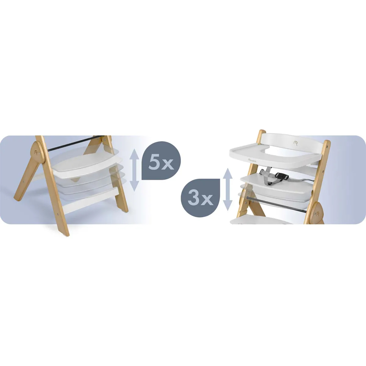 Detská jedálenská stolička Timo 2v1, biela | Nukido Detská jedálenská stolička Timo 2v1, biela | Nukido