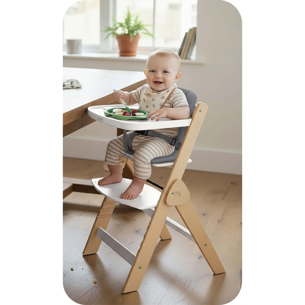 Detská jedálenská stolička Timo 2v1, biela | Nukido Detská jedálenská stolička Timo 2v1, biela | Nukido