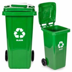 Odpadkový kôš na sklo, 120L | zelený