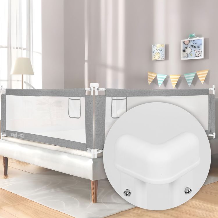 Bezpečnostná zábrana na posteľ, 150cm, sivá | ECOTOYS Bezpečnostná zábrana na posteľ, 150cm, sivá | ECOTOYS