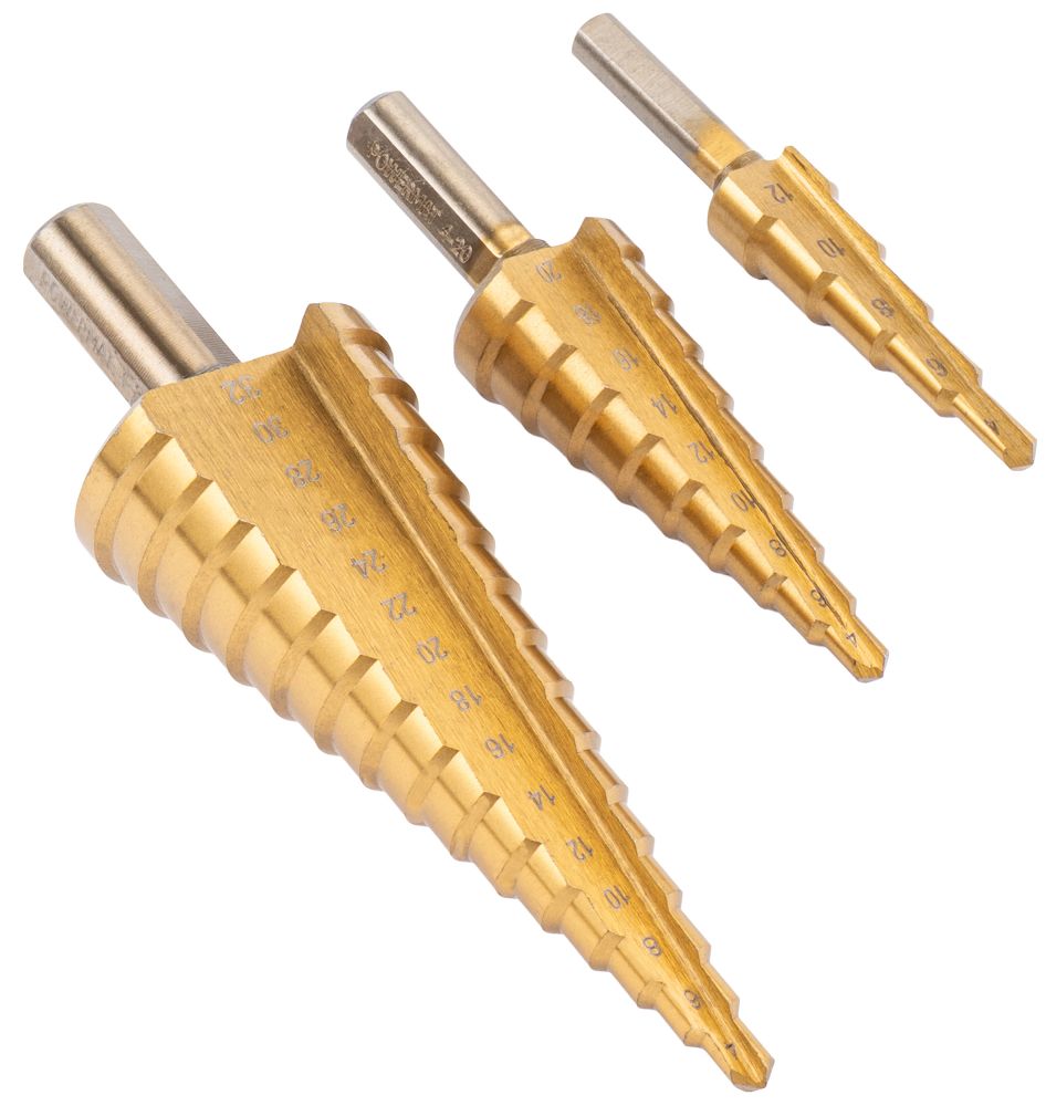 Stupňovité frézovacie vrtáky HSS, 6ks, 4-30mm | PM-ZWSF-6T Stupňovité frézovacie vrtáky HSS, 6ks, 4-30mm | PM-ZWSF-6T