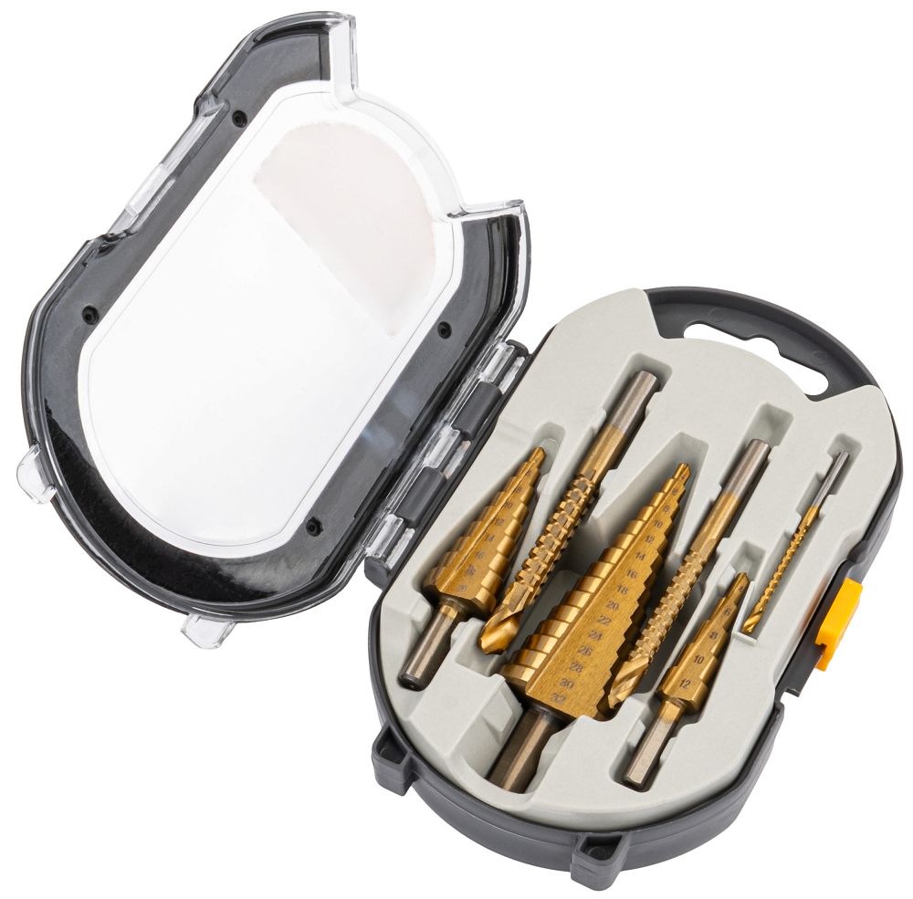 Stupňovité frézovacie vrtáky HSS, 6ks, 4-30mm | PM-ZWSF-6T Stupňovité frézovacie vrtáky HSS, 6ks, 4-30mm | PM-ZWSF-6T