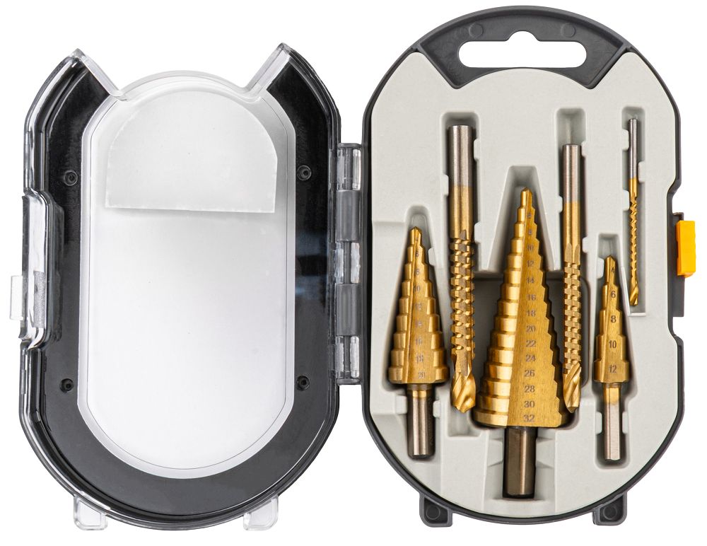 Stupňovité frézovacie vrtáky HSS, 6ks, 4-30mm | PM-ZWSF-6T Stupňovité frézovacie vrtáky HSS, 6ks, 4-30mm | PM-ZWSF-6T