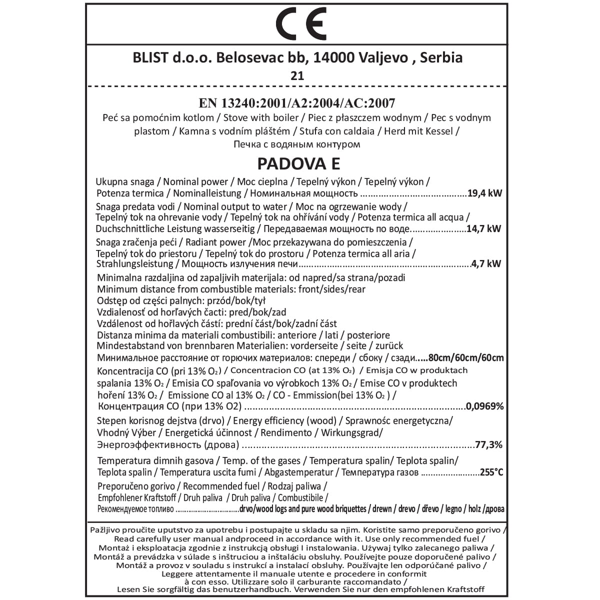 Krbové kachle s výmenníkom vody 19,4 kW | Padova E (Bazár) Krbové kachle s výmenníkom vody 19,4 kW | Padova E (Bazár)