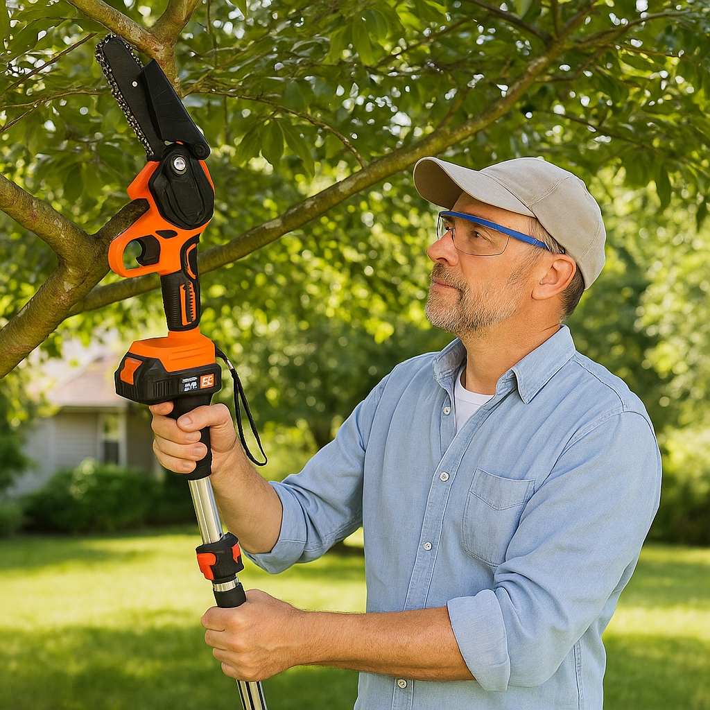 Akumulátorová píla s predlžovacou tyčou, 21V, 4 Akumulátorová píla s predlžovacou tyčou, 21V, 4