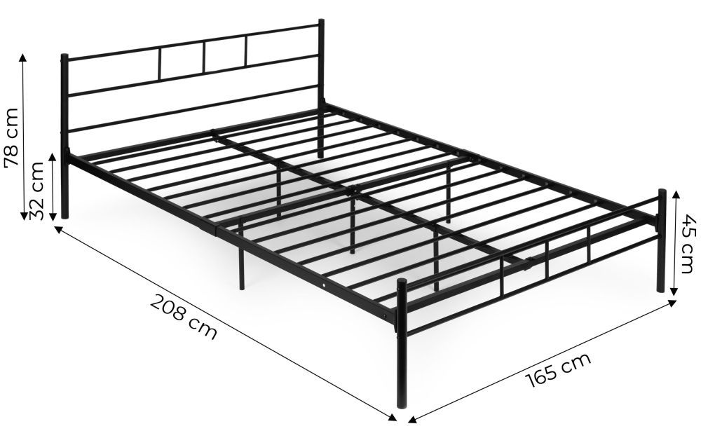 Kovová posteľ, 160x200cm, čierny základný rám | ModernHome Kovová posteľ, 160x200cm, čierny základný rám | ModernHome