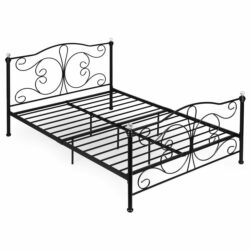 Kovová posteľ, 140x200cm, čierny rám | ModernHome