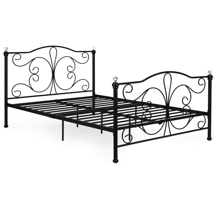 Kovová posteľ, 140x200, čierny rám | ModernHome Kovová posteľ, 140x200, čierny rám | ModernHome