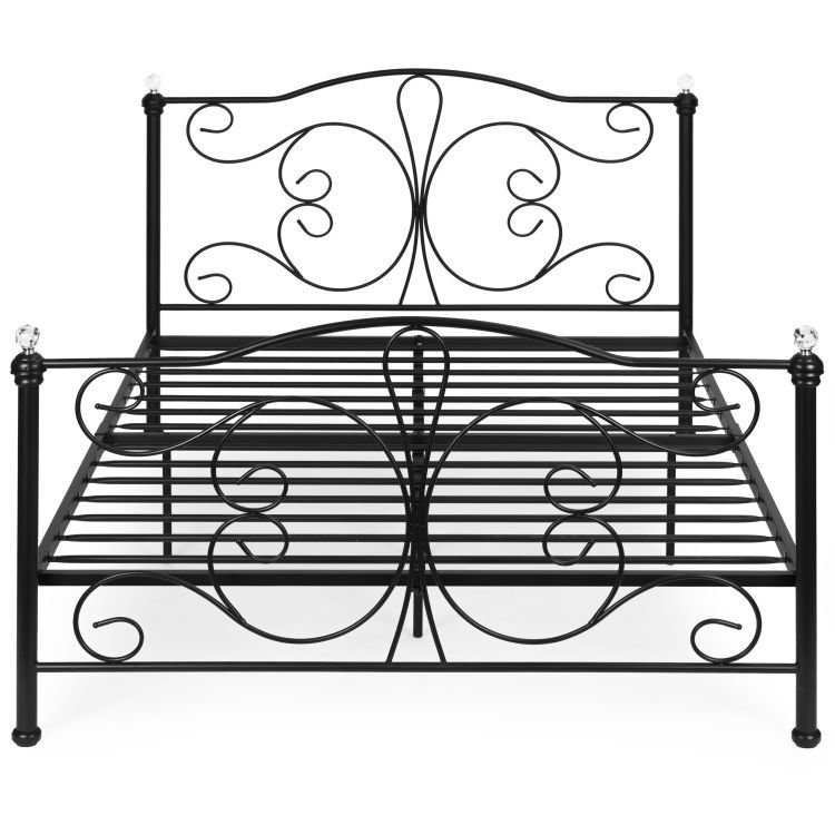 Kovová posteľ, 140x200, čierny rám | ModernHome Kovová posteľ, 140x200, čierny rám | ModernHome