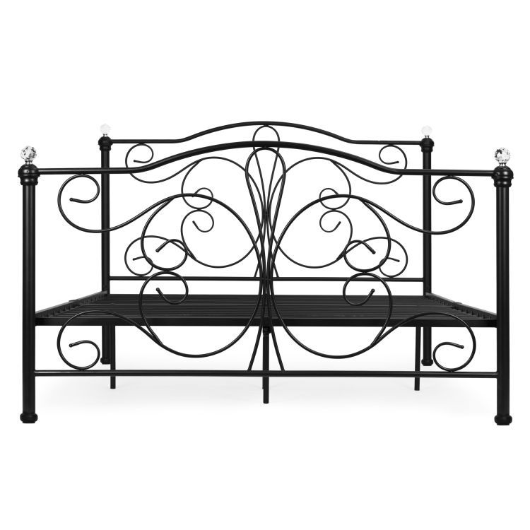 Kovová posteľ, 140x200, čierny rám | ModernHome Kovová posteľ, 140x200, čierny rám | ModernHome