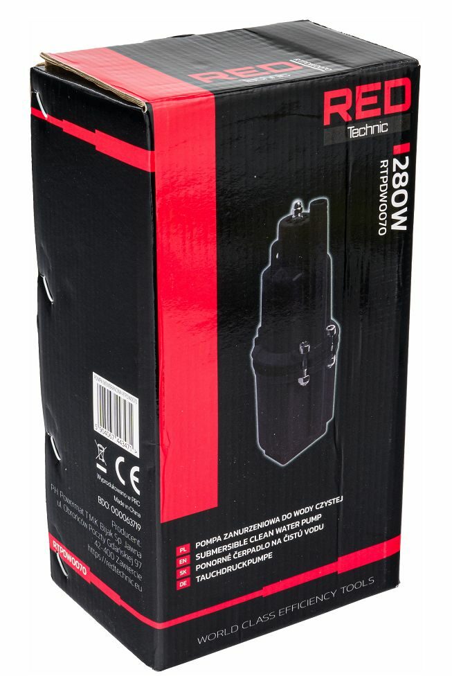 Ponorné membránové čerpadlo RTPDW0070, 280 W, 1080 l/h | RED TECHNIC Ponorné membránové čerpadlo RTPDW0070, 280 W, 1080 l/h | RED TECHNIC