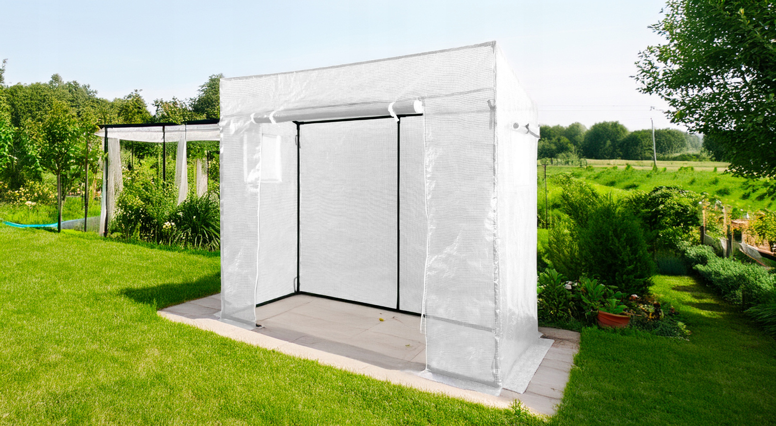 Záhradný fóliovník, 200x77cm, biely | 1,6m2 Záhradný fóliovník, 200x77cm, biely | 1,6m2