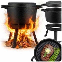 Liatinový kotlík s panvicou 2v1 BD-480, 8L | Berdsen