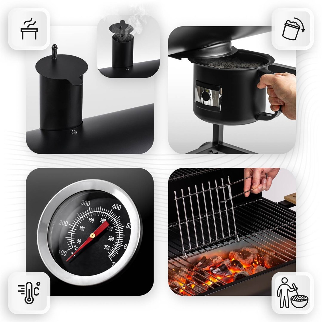 Záhradný gril na drevené uhlie BD-895, čierny | Berdsen Záhradný gril na drevené uhlie BD-895, čierny | Berdsen