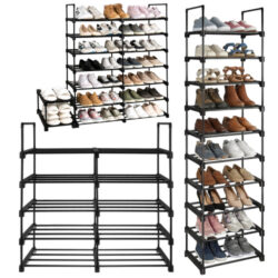 Regál na topánky 2v1, 10políc, 45x30x174cm | Ruhhy