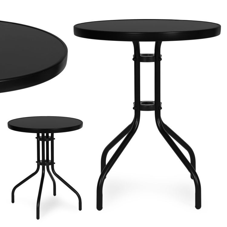 Okrúhly záhradný stôl, 60cm, čierny | MultiGarden Okrúhly záhradný stôl, 60cm, čierny | MultiGarden