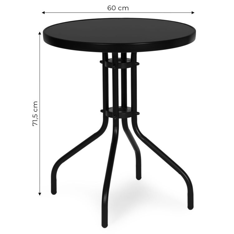 Okrúhly záhradný stôl, 60cm, čierny | MultiGarden Okrúhly záhradný stôl, 60cm, čierny | MultiGarden