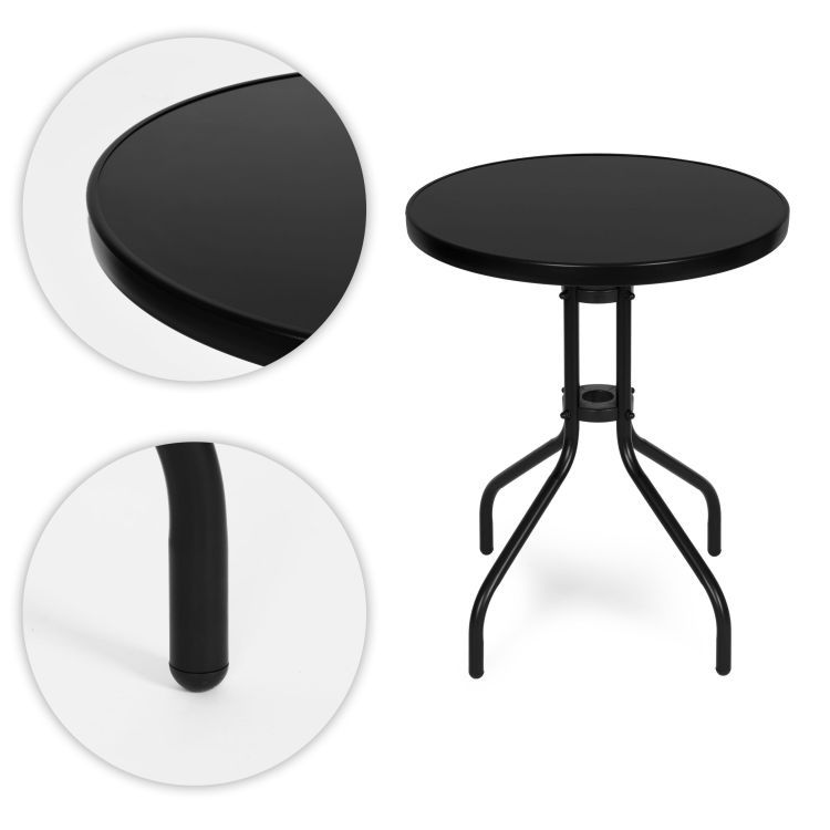 Okrúhly záhradný stôl, 60cm, čierny | MultiGarden Okrúhly záhradný stôl, 60cm, čierny | MultiGarden