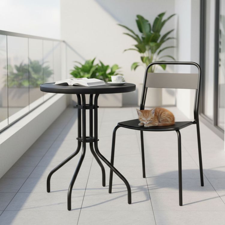 Okrúhly záhradný stôl, 60cm, čierny | MultiGarden Okrúhly záhradný stôl, 60cm, čierny | MultiGarden