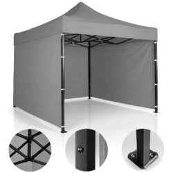 Predajný rozkladací stánok, 3x3m, sivý | Plonos