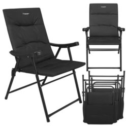 Kempingová stolička 2ks, 59x70x91cm, čierna | Trizand