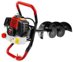 Benzínový zemný vrták + 3 vrtáky, 4,41 kW | RED TECHNIC (Bazár)