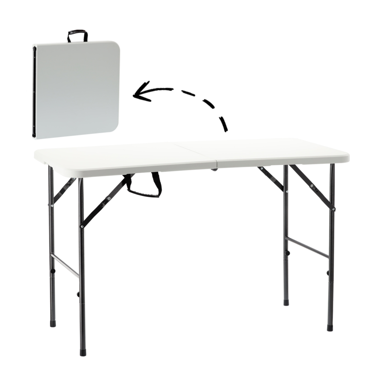 Skladací turistický stôl, biely, 120x60x74cm | Garden Line Skladací turistický stôl, biely, 120x60x74cm | Garden Line