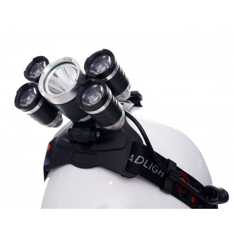 LED čelovka, 1xT6 LED + 4xQ5 LED | KD1247