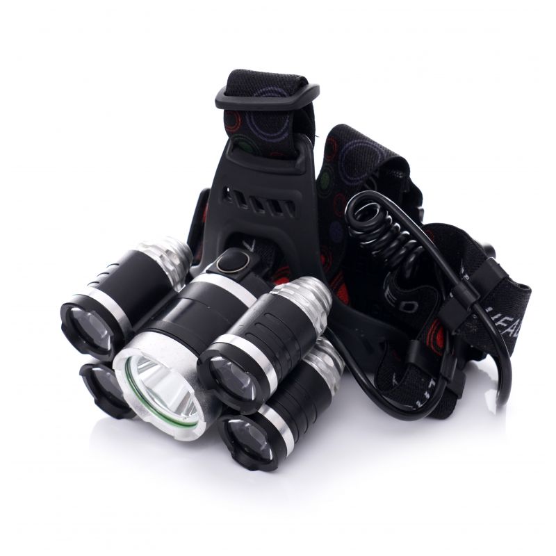LED čelovka, 1xT6 LED + 4xQ5 LED | KD1247