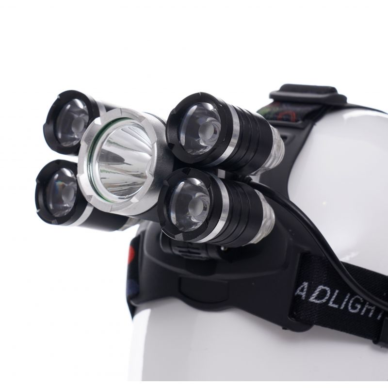 LED čelovka, 1xT6 LED + 4xQ5 LED | KD1247
