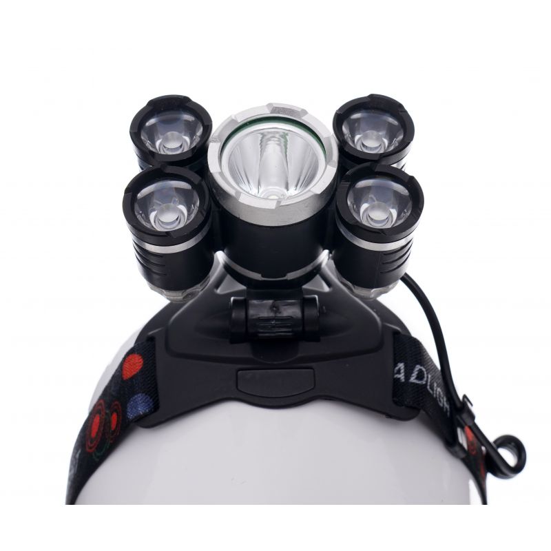 LED čelovka, 1xT6 LED + 4xQ5 LED | KD1247