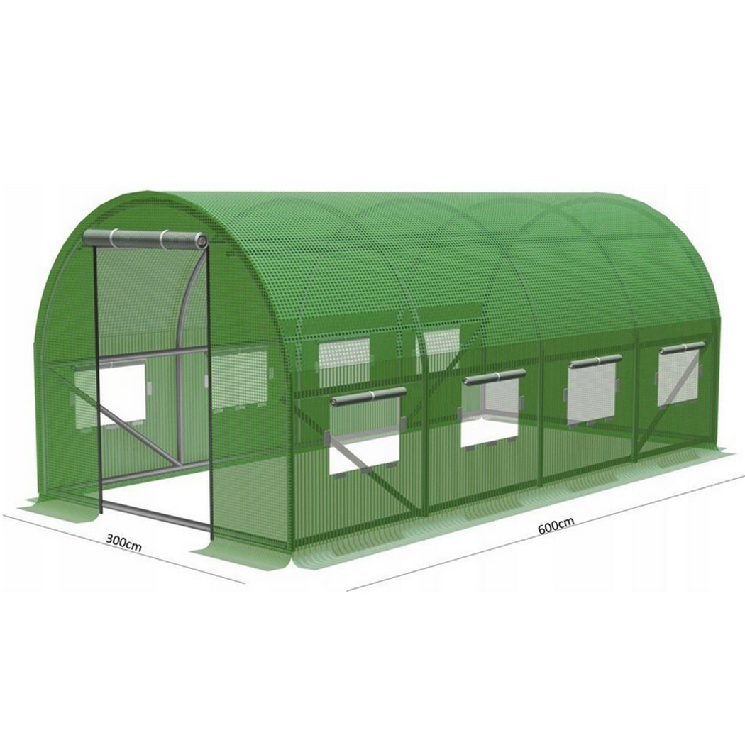 Záhradný fóliovník 6x3m, zelený | 18m2