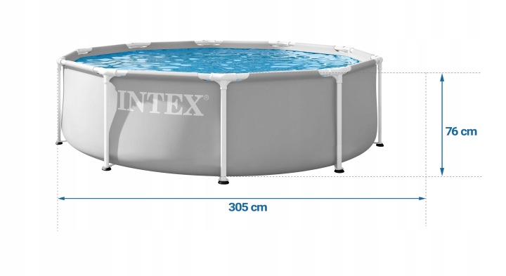 Záhradný bazén s rámom 6v1, 305x76cm, sivý | INTEX