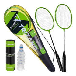 Sada na bedminton, 2 rakety + 6 košíkov, zelená | Trizand
