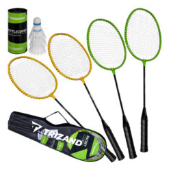 Sada na bedminton, 4 rakety + 3 košíky | Trizand
