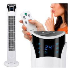 Stĺpový ventilátor, 90cm, diaľkové ovládanie, biely | Ruhhy