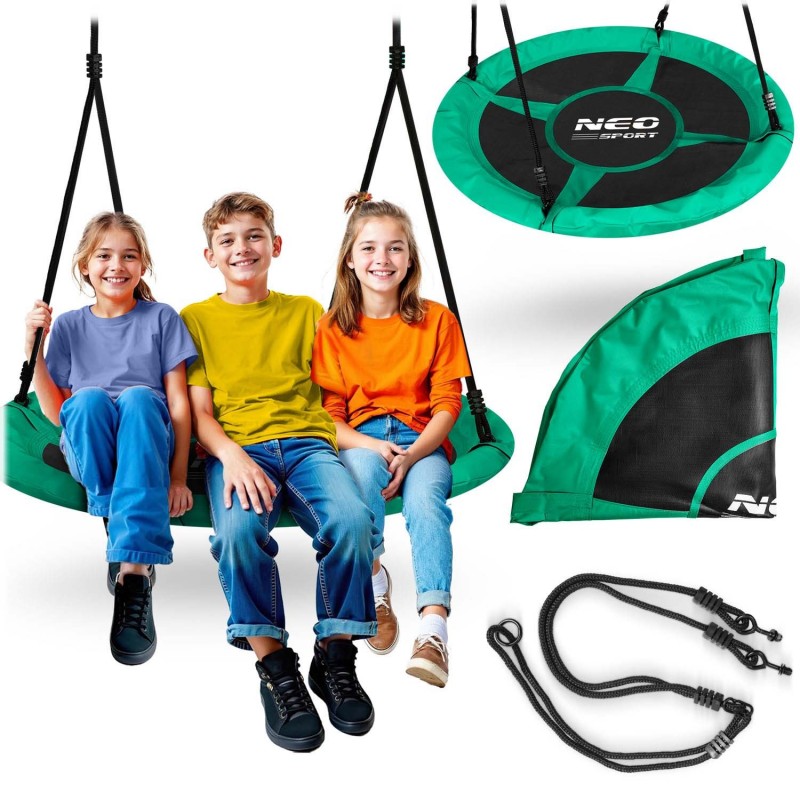 Záhradná hojdačka bocianie hniezdo Swingo, 110cm, zelená | Neo-Sport