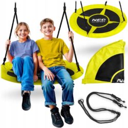 Záhradná hojdačka bocianie hniezdo Swingo, 100cm, žltá | Neo-Sport
