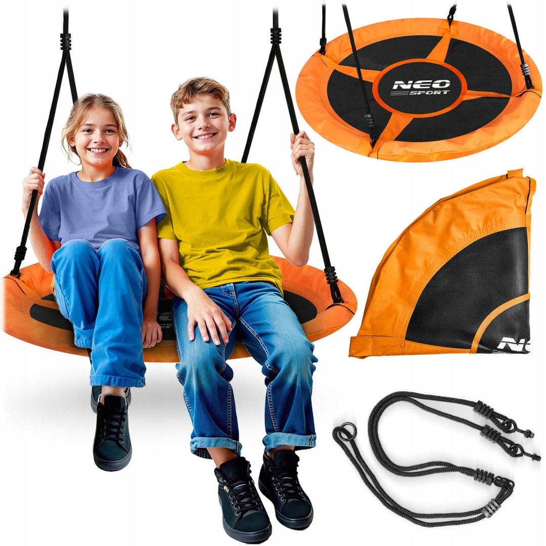 Záhradná hojdačka bocianie hniezdo Swingo, 100cm, oranžová | Neo-Sport