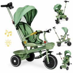 Detská trojkolka WQL-066-18, zelená | ECOTOYS