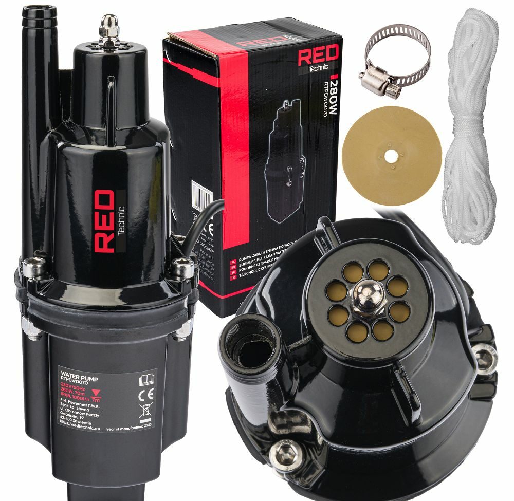 Ponorné membránové čerpadlo RTPDW0070, 280 W, 1080 l/h | RED TECHNIC (Výstavný kus)