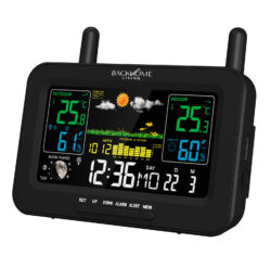 Viacfunkčná meteostanica RCC, 4,5x13,5cm, čierna | BackHomeLiving